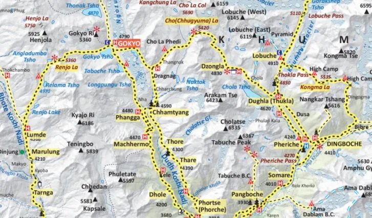 Tour Map of Everest’s Blue Mirror