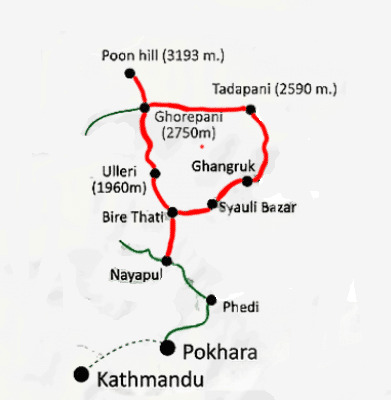 Tour Map of Poon Hill
